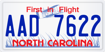 NC license plate AAD7622