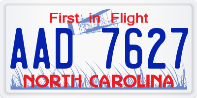 NC license plate AAD7627