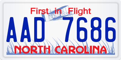 NC license plate AAD7686