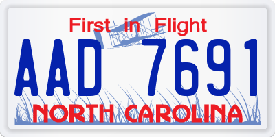 NC license plate AAD7691
