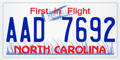 NC license plate AAD7692