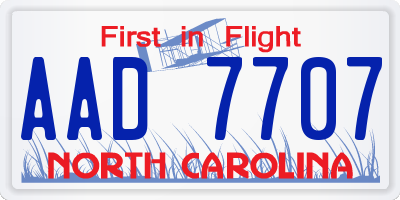 NC license plate AAD7707