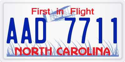NC license plate AAD7711