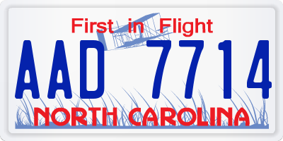 NC license plate AAD7714