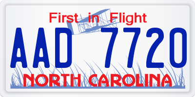 NC license plate AAD7720