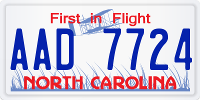 NC license plate AAD7724