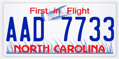 NC license plate AAD7733