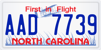NC license plate AAD7739