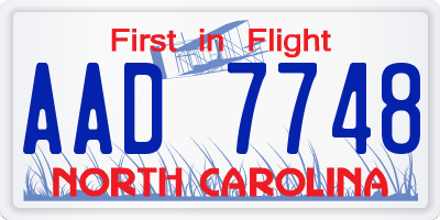 NC license plate AAD7748