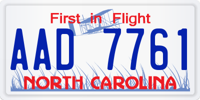 NC license plate AAD7761