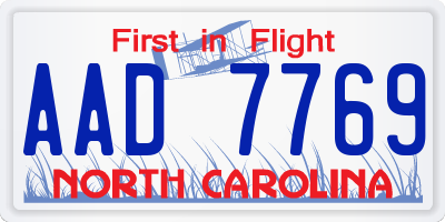 NC license plate AAD7769