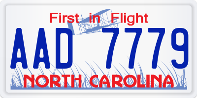 NC license plate AAD7779