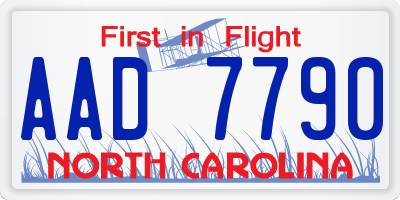 NC license plate AAD7790
