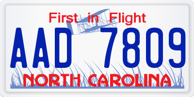 NC license plate AAD7809