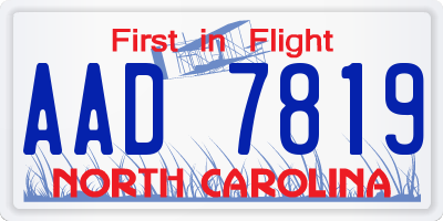 NC license plate AAD7819