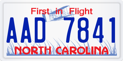 NC license plate AAD7841