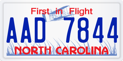NC license plate AAD7844
