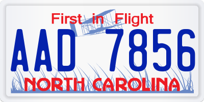 NC license plate AAD7856