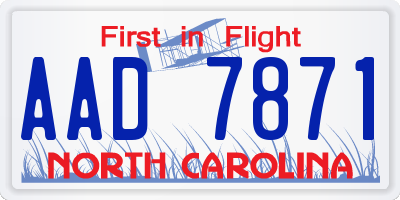NC license plate AAD7871