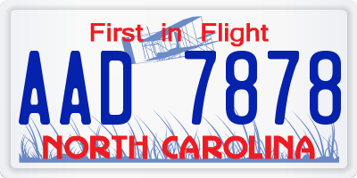 NC license plate AAD7878