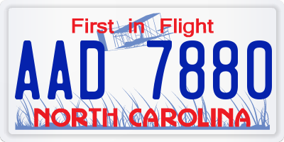 NC license plate AAD7880
