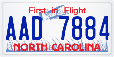 NC license plate AAD7884