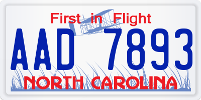 NC license plate AAD7893