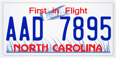 NC license plate AAD7895