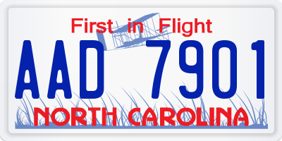 NC license plate AAD7901