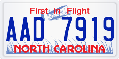 NC license plate AAD7919