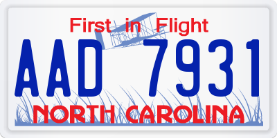 NC license plate AAD7931