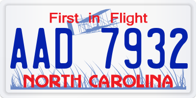 NC license plate AAD7932