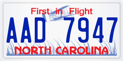 NC license plate AAD7947
