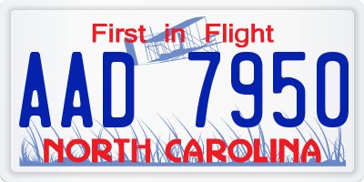 NC license plate AAD7950