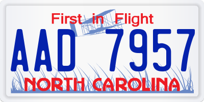 NC license plate AAD7957