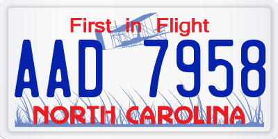 NC license plate AAD7958
