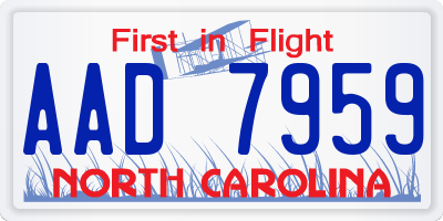 NC license plate AAD7959