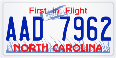 NC license plate AAD7962
