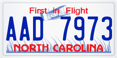 NC license plate AAD7973