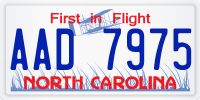 NC license plate AAD7975