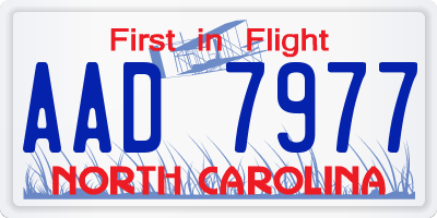 NC license plate AAD7977
