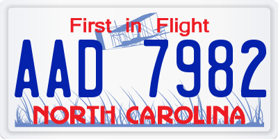 NC license plate AAD7982