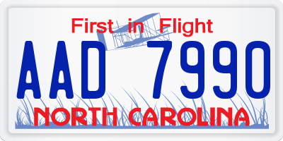 NC license plate AAD7990