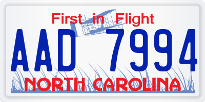 NC license plate AAD7994
