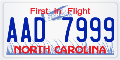 NC license plate AAD7999