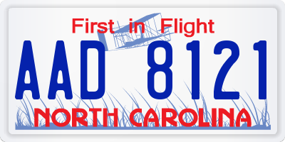 NC license plate AAD8121