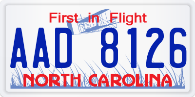 NC license plate AAD8126