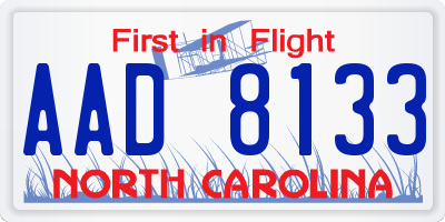 NC license plate AAD8133