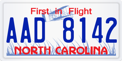 NC license plate AAD8142