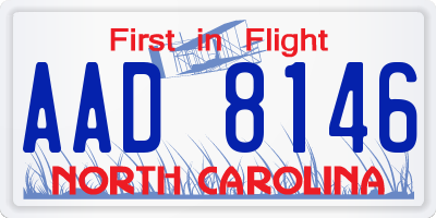 NC license plate AAD8146